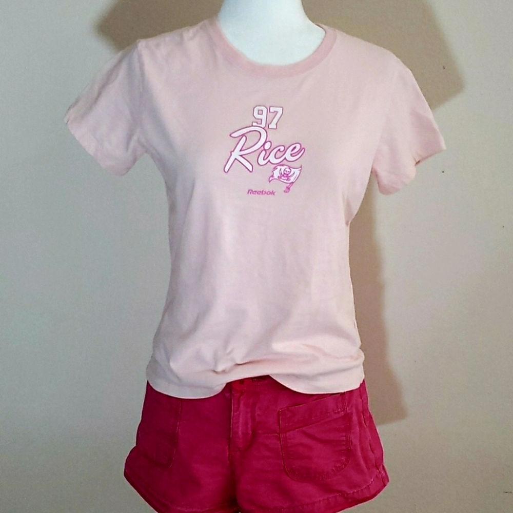 Reebok Tampa Bay Buccaneers #97 Rice Pink T-Shirt